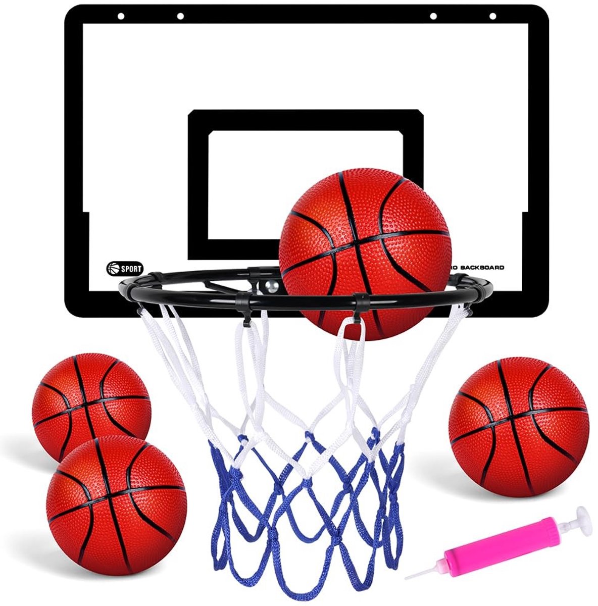 SolidKeus - Mini Basketbalset met Wandbeugel en 4 Ballen