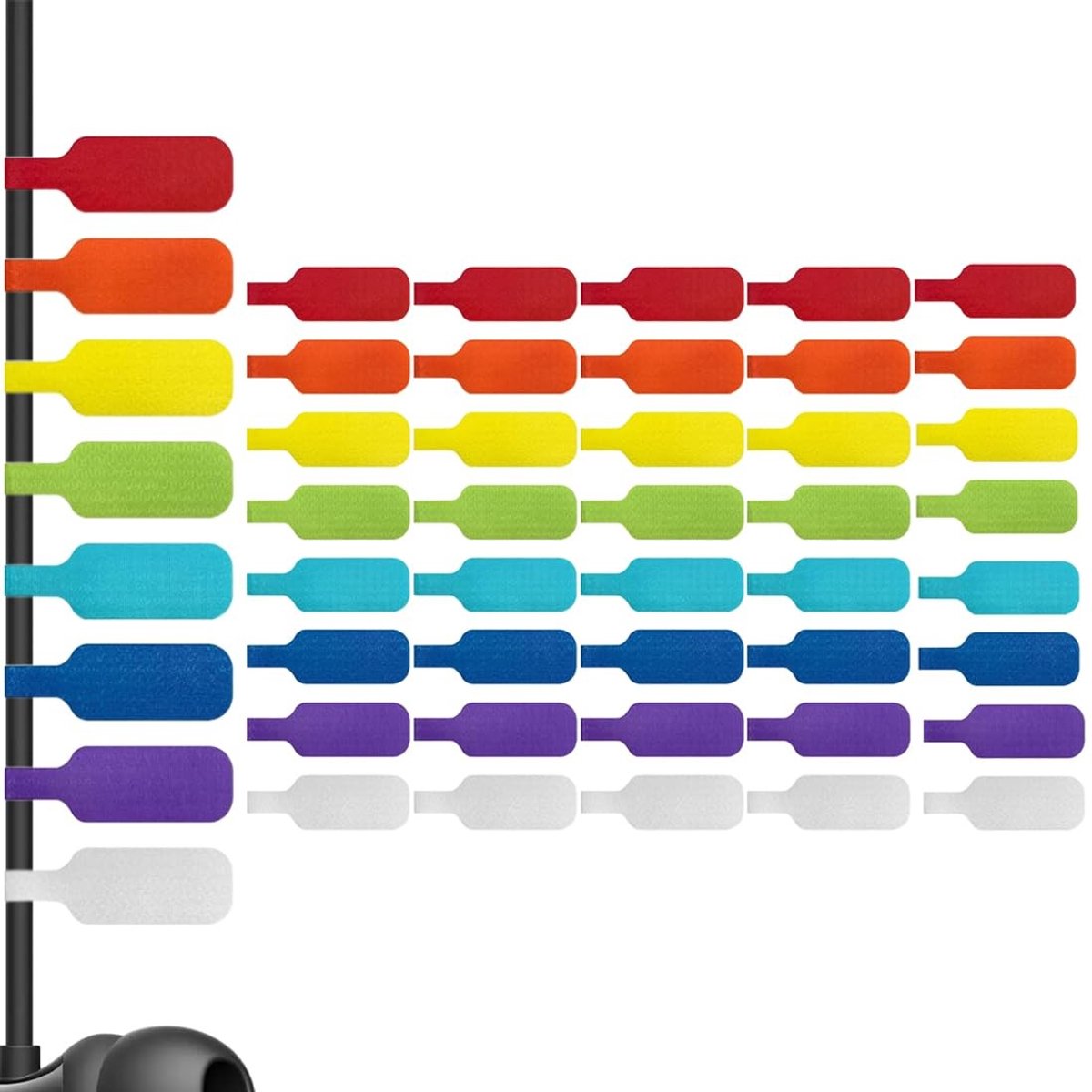 SolidKeus - 40 Stuks Kabellabels voor Organisatie, Herbruikbare Plastic Kabelmarkers