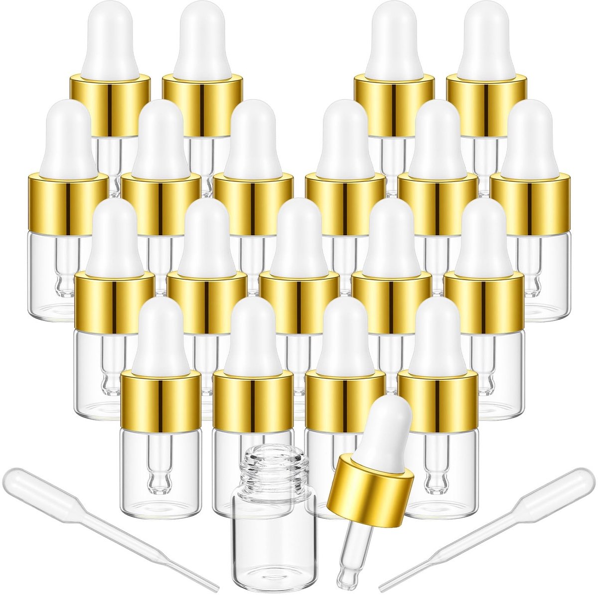 SolidKeus - 20 Stuks Mini Pipette Flessen voor Essentiële Olie