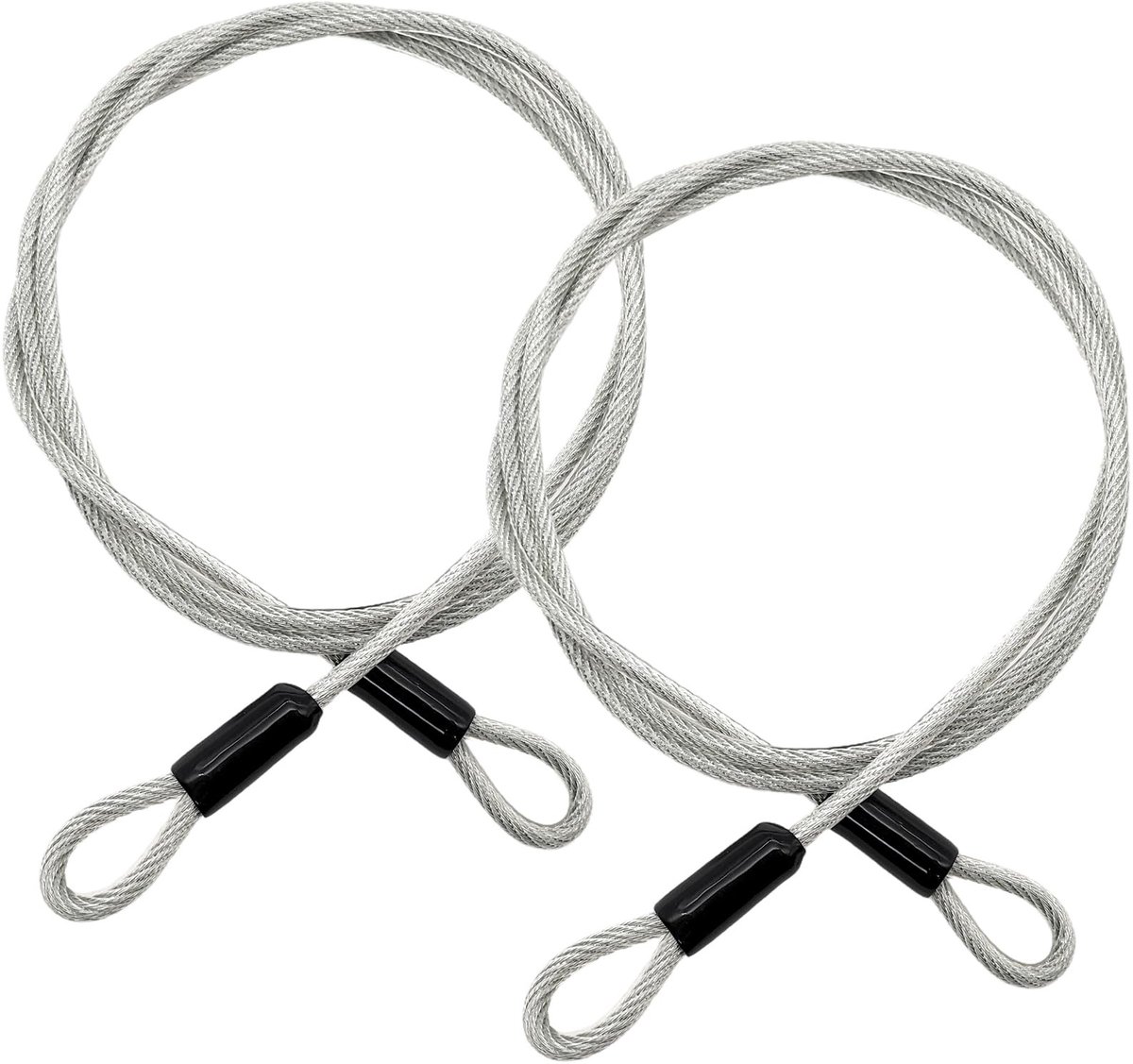 SolidKeus - 2 Stuks 5mm Veiligheidskabel met Lus voor Antidiefstal