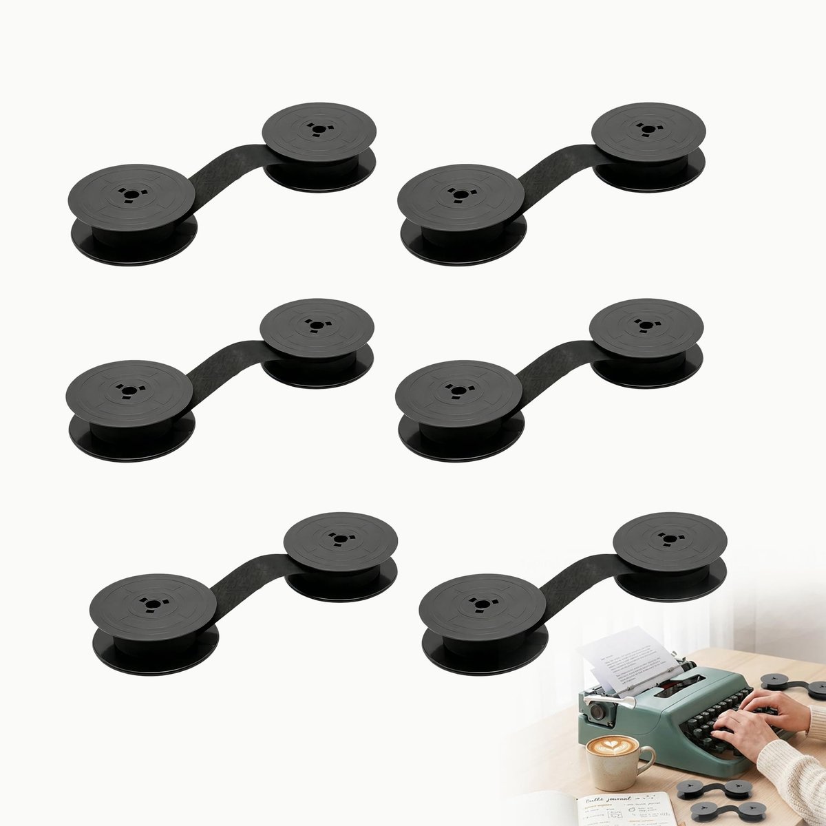 SolidKeus - Set van 6 Universele Reservebanden voor Schrijfmachines