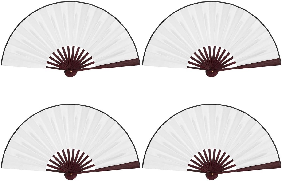 SolidKeus - Set van 4 Vouwbare Handfans voor Feesten en Decoratie