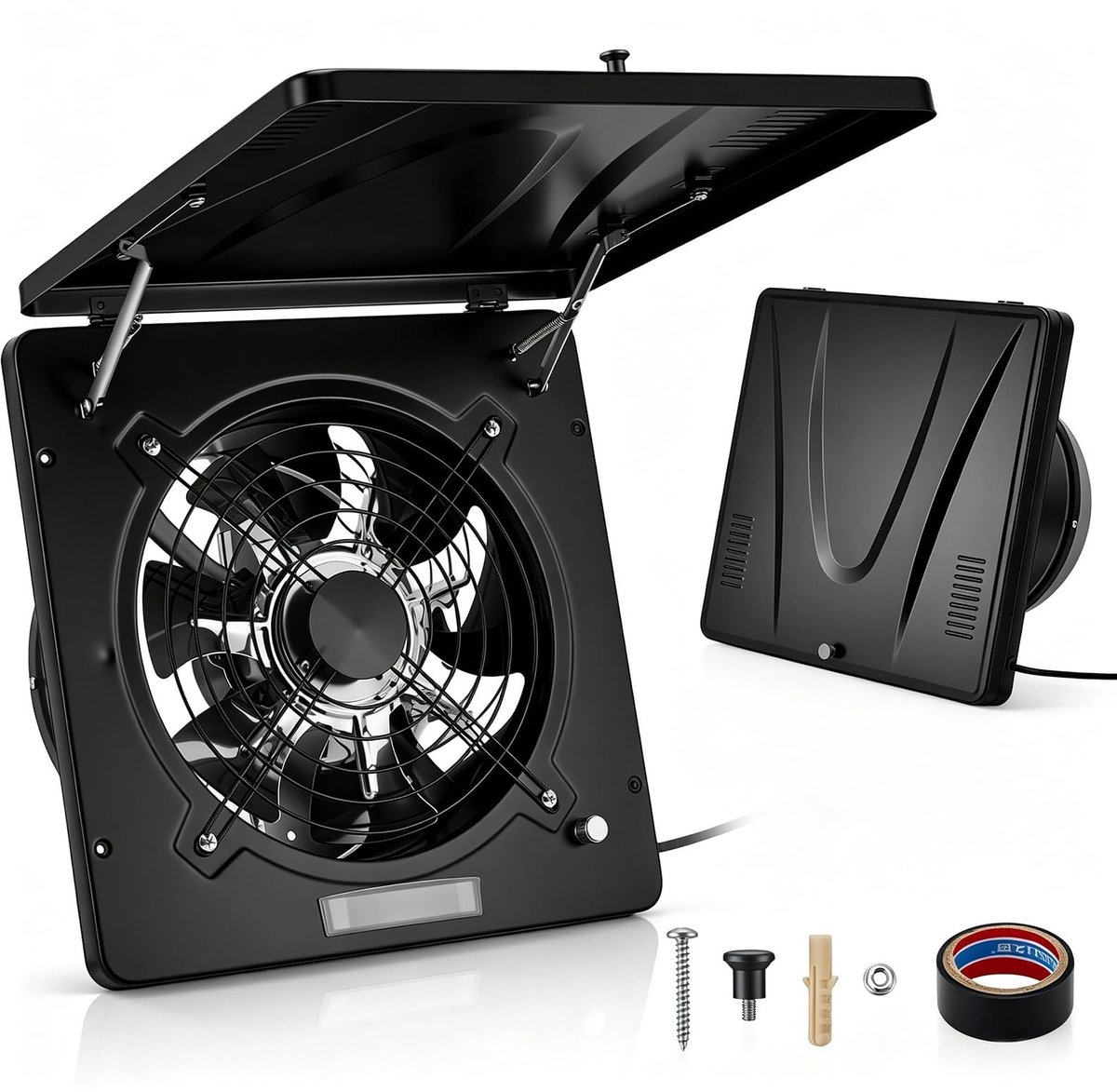 SolidKeus - 250mm Afzuigventilator met Geruisloze Werking en Stepless Snelheidsregeling