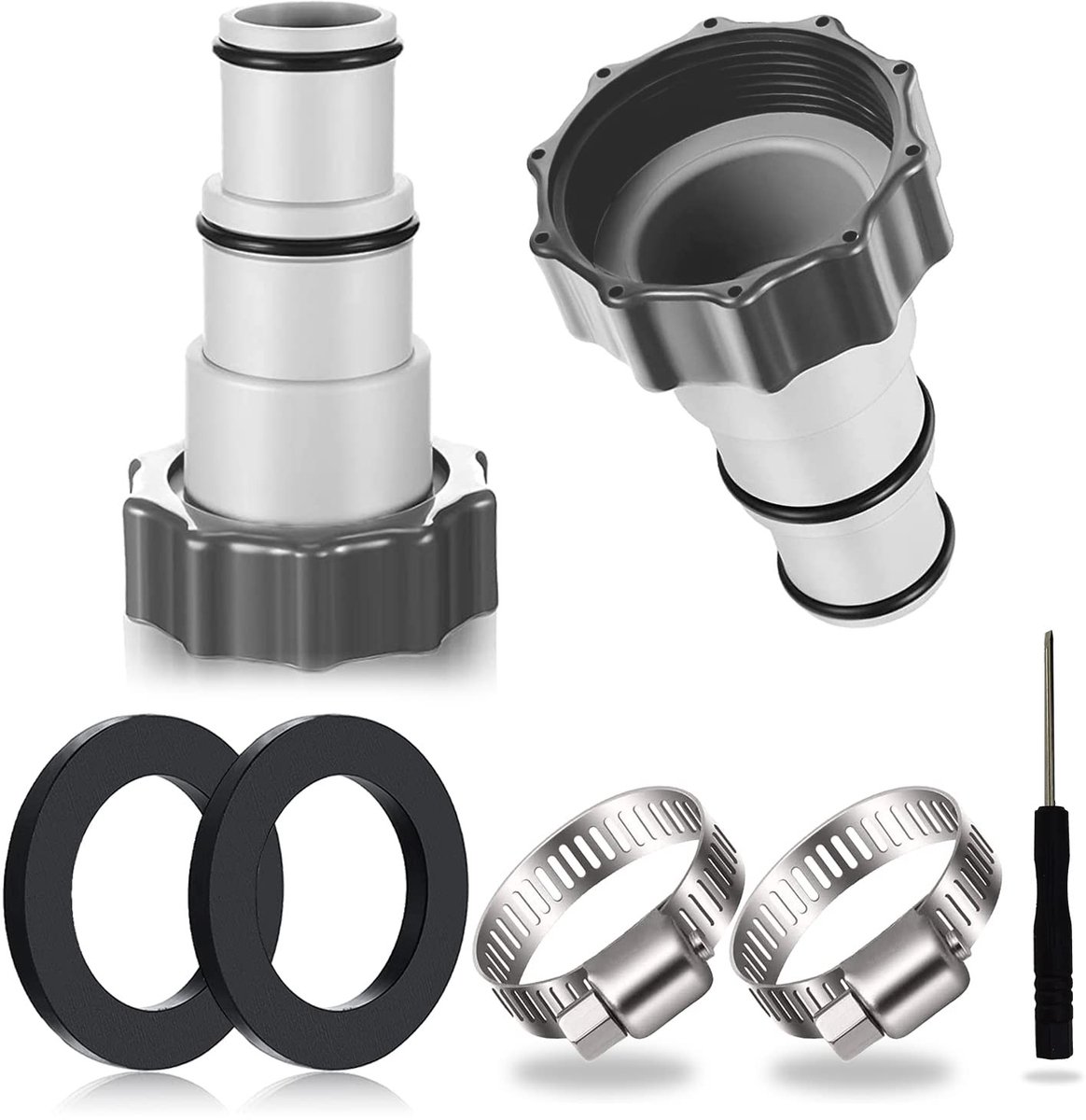 SolidKeus - Adapter Set voor Zwembadslangen, 2 Stuks