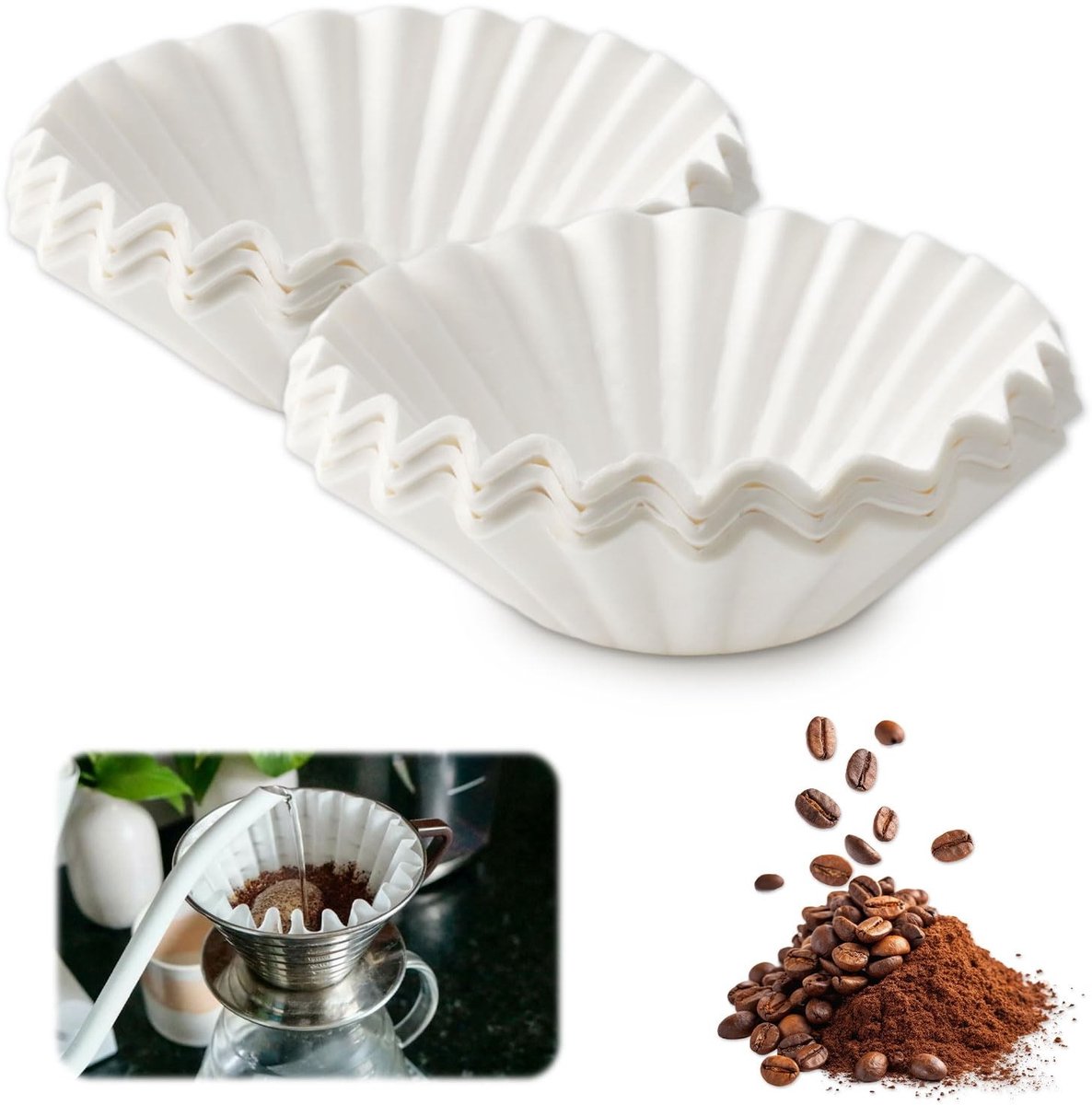SolidKeus - 200 Stuks Papieren Koffiefilters voor Filterkoffie