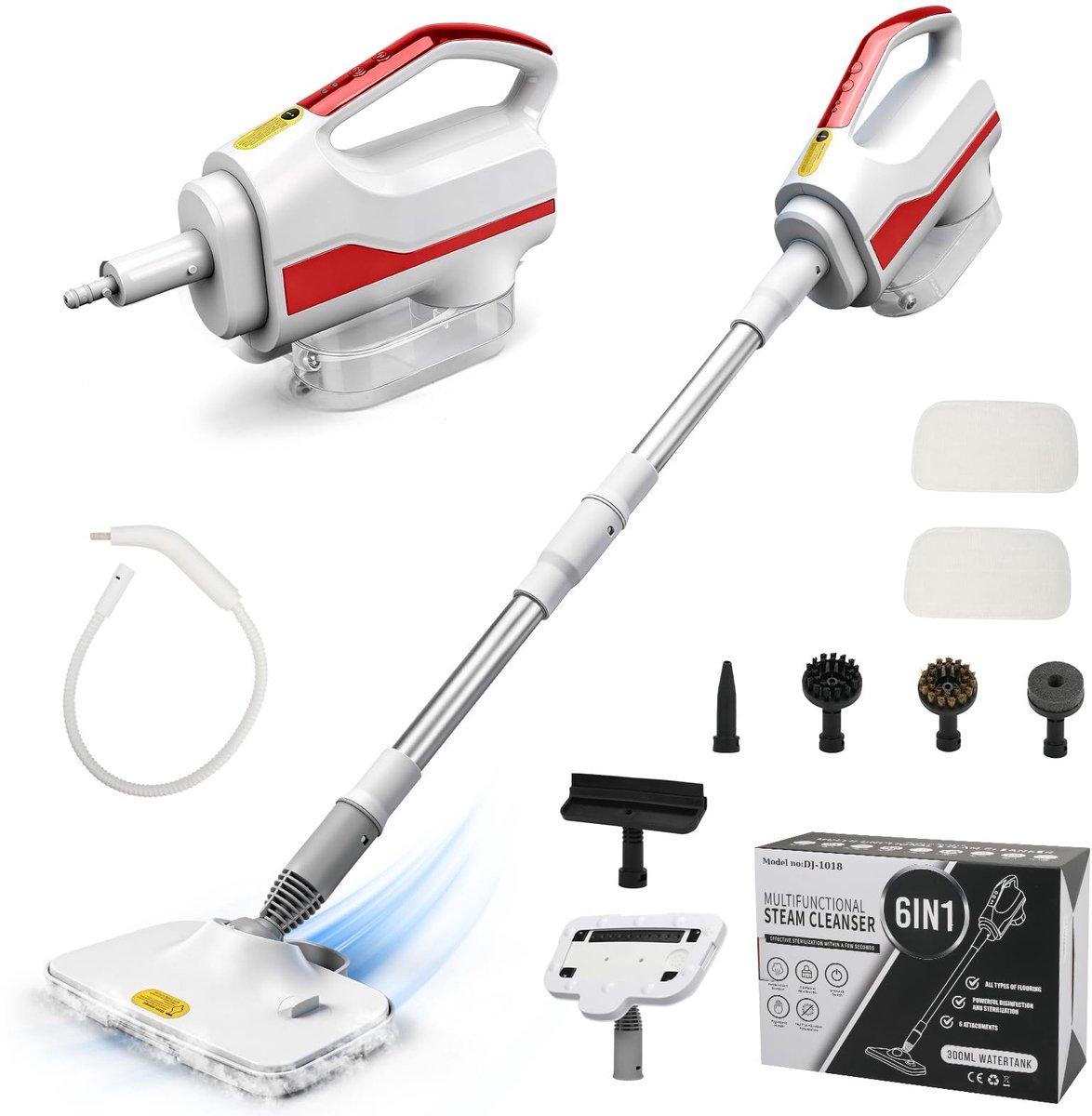 SolidKeus - Multifunctionele Stoomreiniger met 6 Accessoires en 99,9% Desinfectie