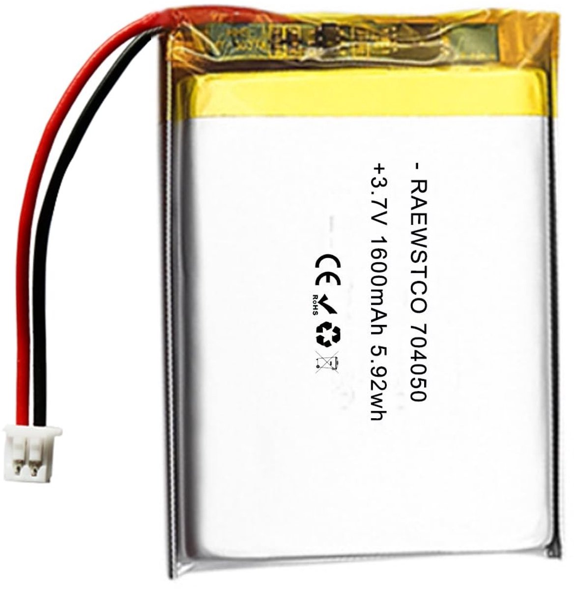 SolidKeus - 3,7 V 1600 mAh Lithiumbatterij voor Massageapparaten en Handwarmers
