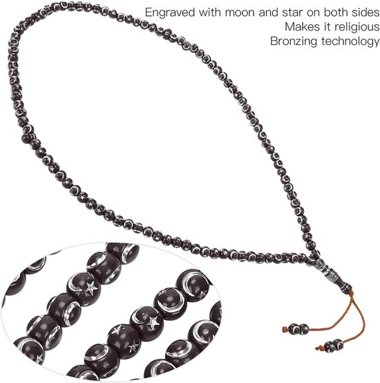 Mooie Gebedsketting voor Moslims, 99 Granen, Houten en Resin, Spiritueel Accessoire voor Religieuze Praktijken — afbeelding 2