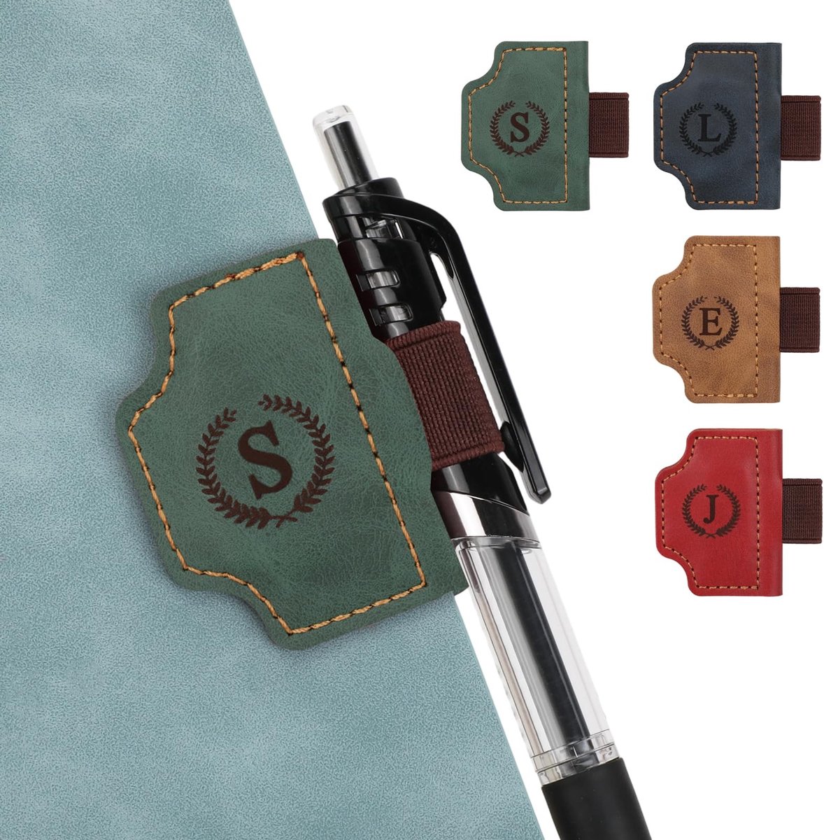 SolidKeus - Gepersonaliseerde Magnetische Leren Boekenlegger met Penhouder