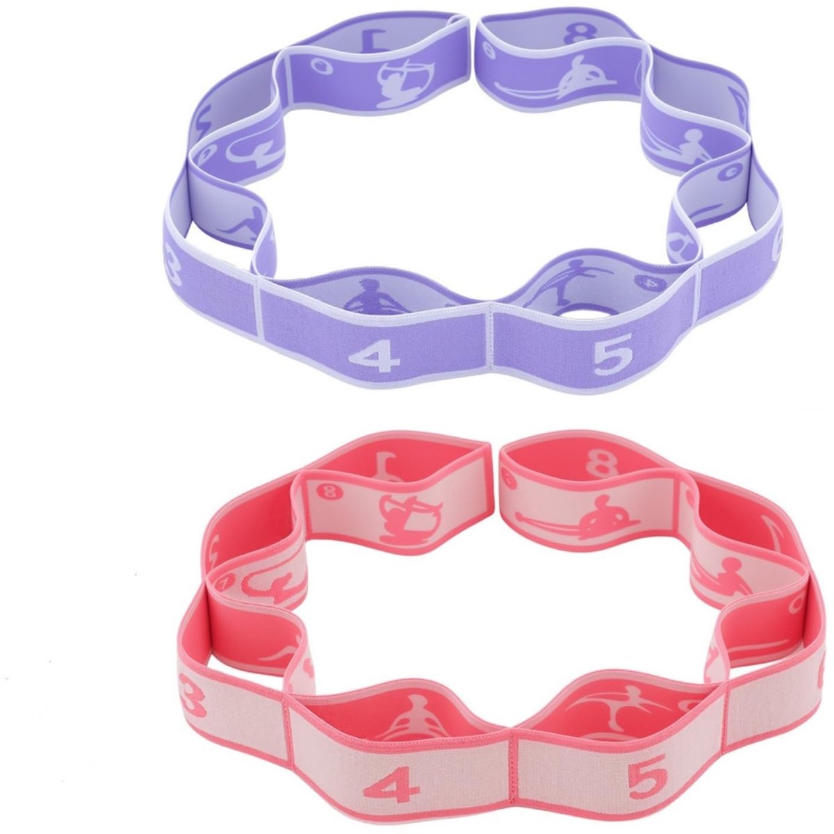 SolidKeus - Set van 2 Elastische Trainingsbanden met 8 Sterkte Niveaus