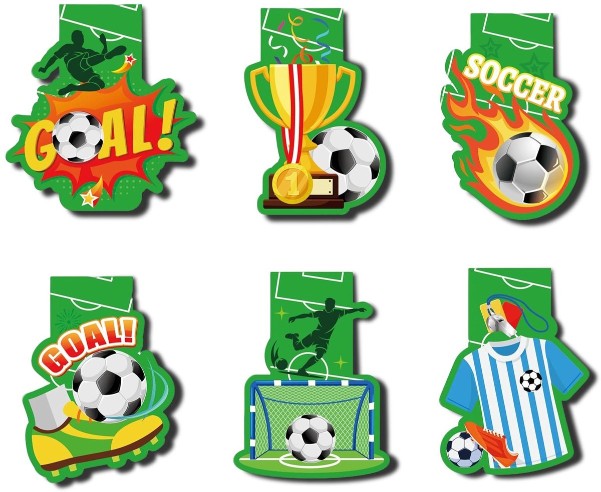 SolidKeus - Set van 6 Magnetische Bladwijzers met Voetbalthema