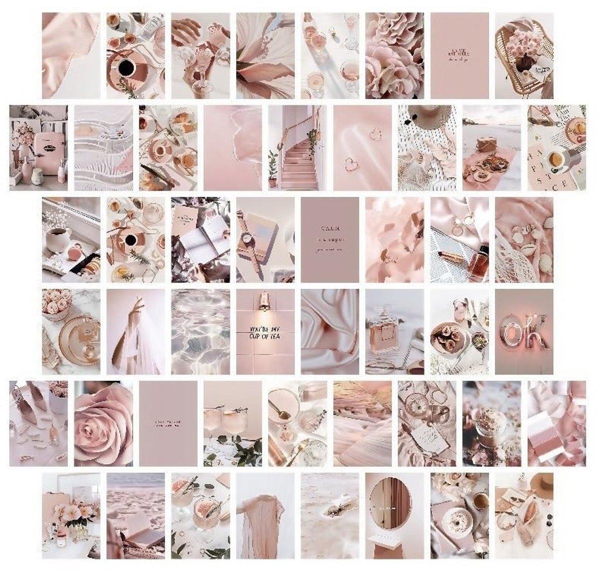 SolidKeus - Set van 50 Roze Esthetische Stickers voor Wanddecoratie