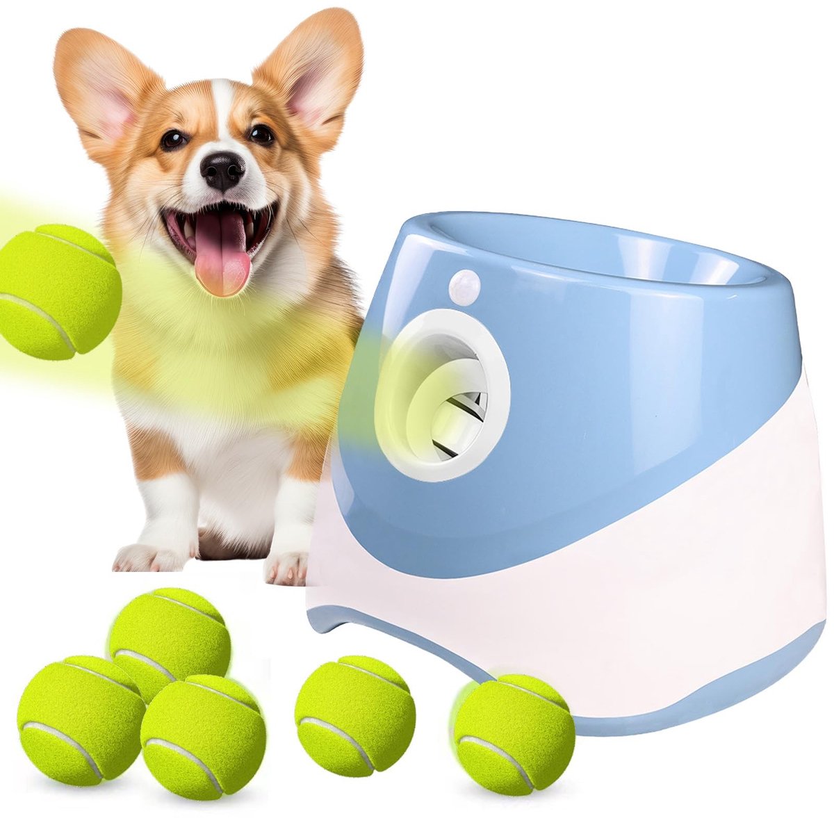 SolidKeus - Automatische Ballenwerper voor Honden met 6 Tennisballen