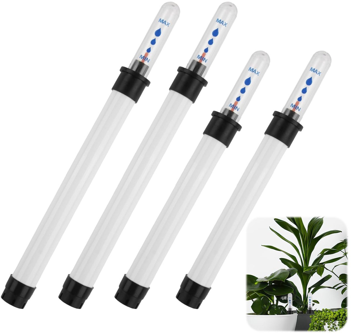 SolidKeus - 4 Stuks Waterpeil Indicatoren voor Planten