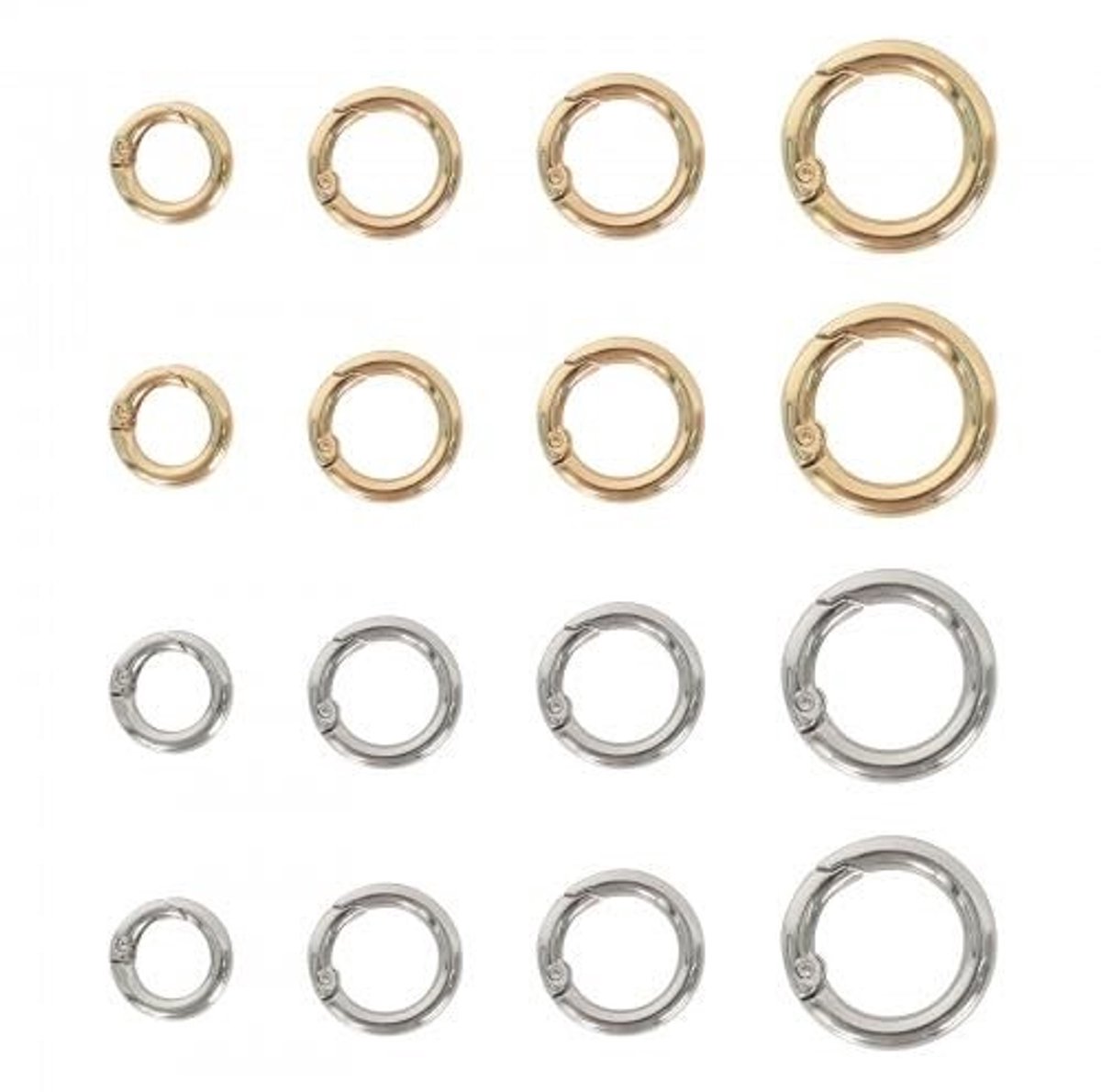 SolidKeus - Set van 16 Ronde Karabijnhaken van Zinklegering