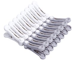 16 stuks- wasknijpers-wasknijpers kunststof -wasknijpers groot-wasknijpers plastic -Strandhanddoekclips- Quiltclips-Strandlaken Knijpers -Winddicht-Handdoekknijpers-Voor Strandlaken, Beddengoed En Dikke Kleding-8 grijs 8 wit