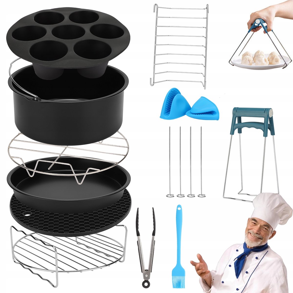 13-delige Airfryer Accessoireset - 8 Inch Keukengadgets