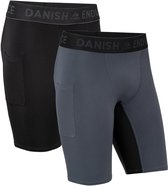 DANISH ENDURANCE Compressie Shorts - Hardloop Leggings Gym Sport & Workout - Heren - 2 Paar - M