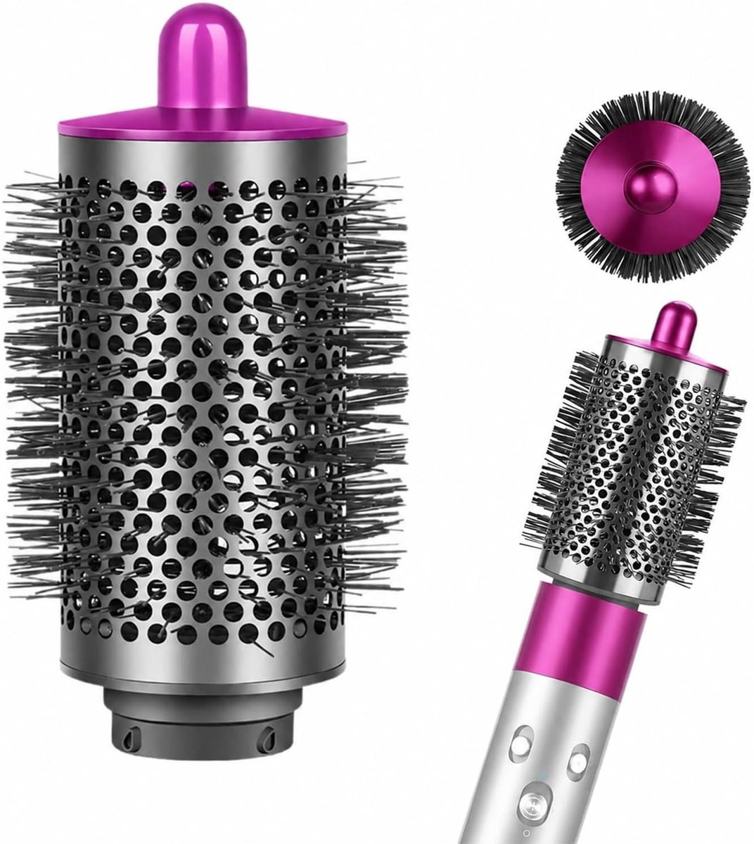 Ronde volumeborstel voor Airwrap, ideaal voor futloos haar, lange fijne haren voor extra volume, kleur rozerood