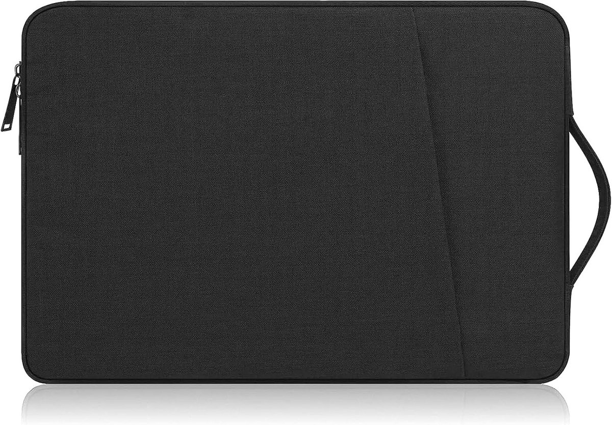 Laptop Sleeve voor 15 Inch MacBook Air 2023-2026 | Zwart Polyester, RVS Rits, Bescherming, Reishandtas, 2 Vakken, Accessoires voor Laptop