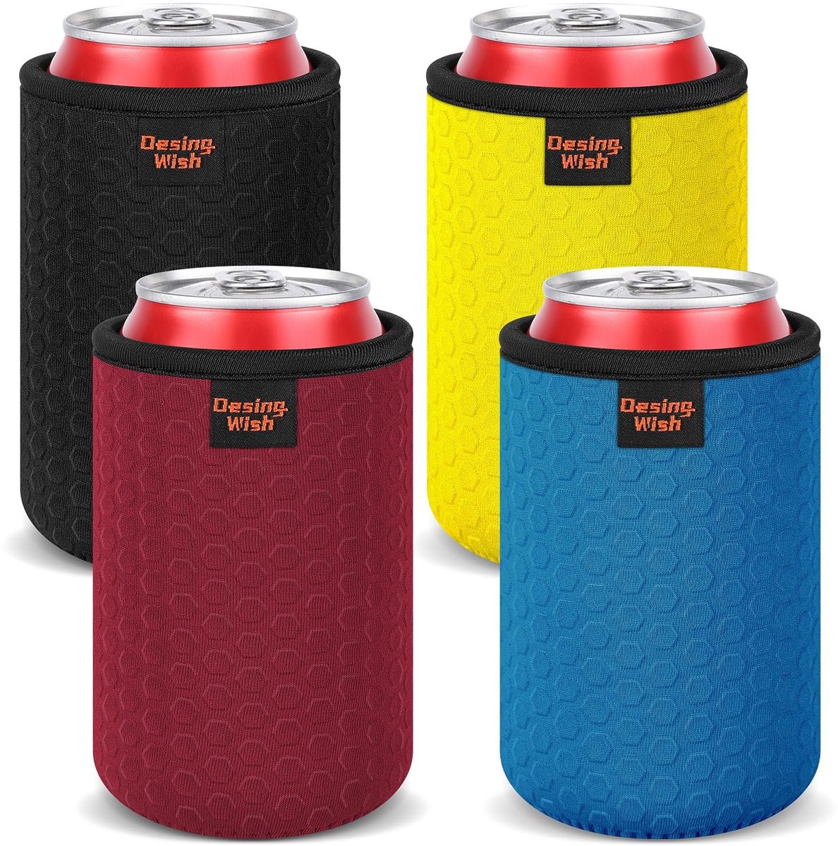 SolidKeus - 4-pack Neopreen Bierfleshoezen voor 300ml Blikjes