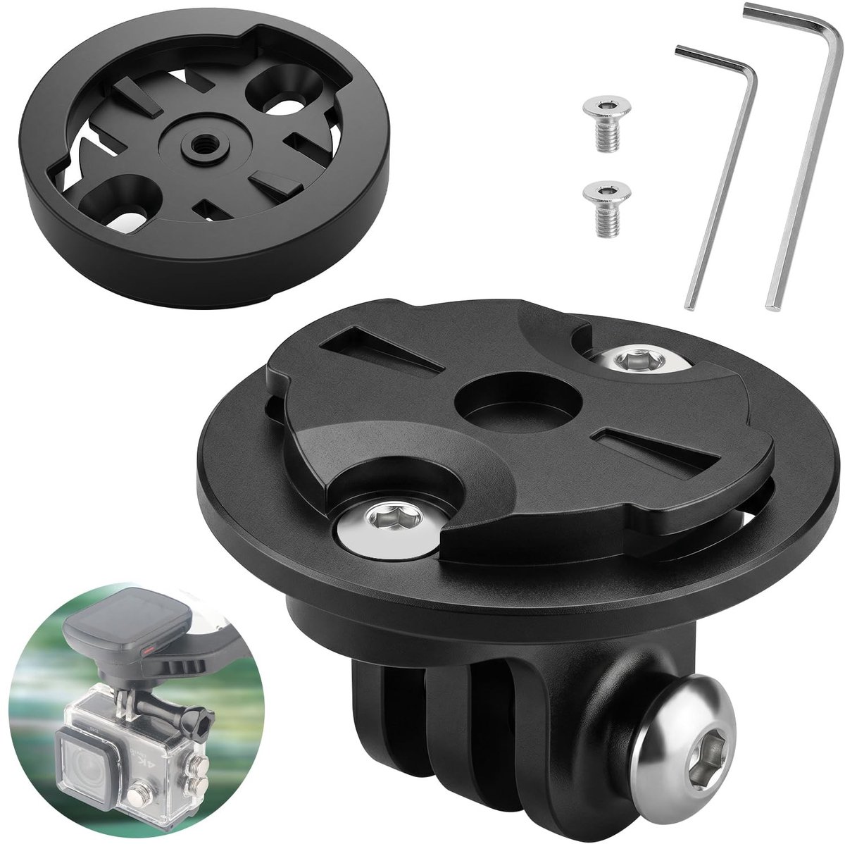 SolidKeus - Fietcomputer Mount Adapter voor Actiecamera en Achterlicht