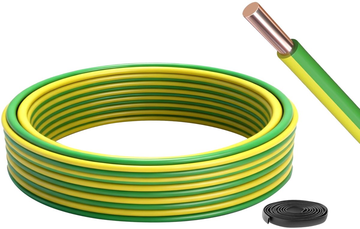 SolidKeus - Installatiekabel H07V-U 2,5 mm² 30 m Groen-Geel