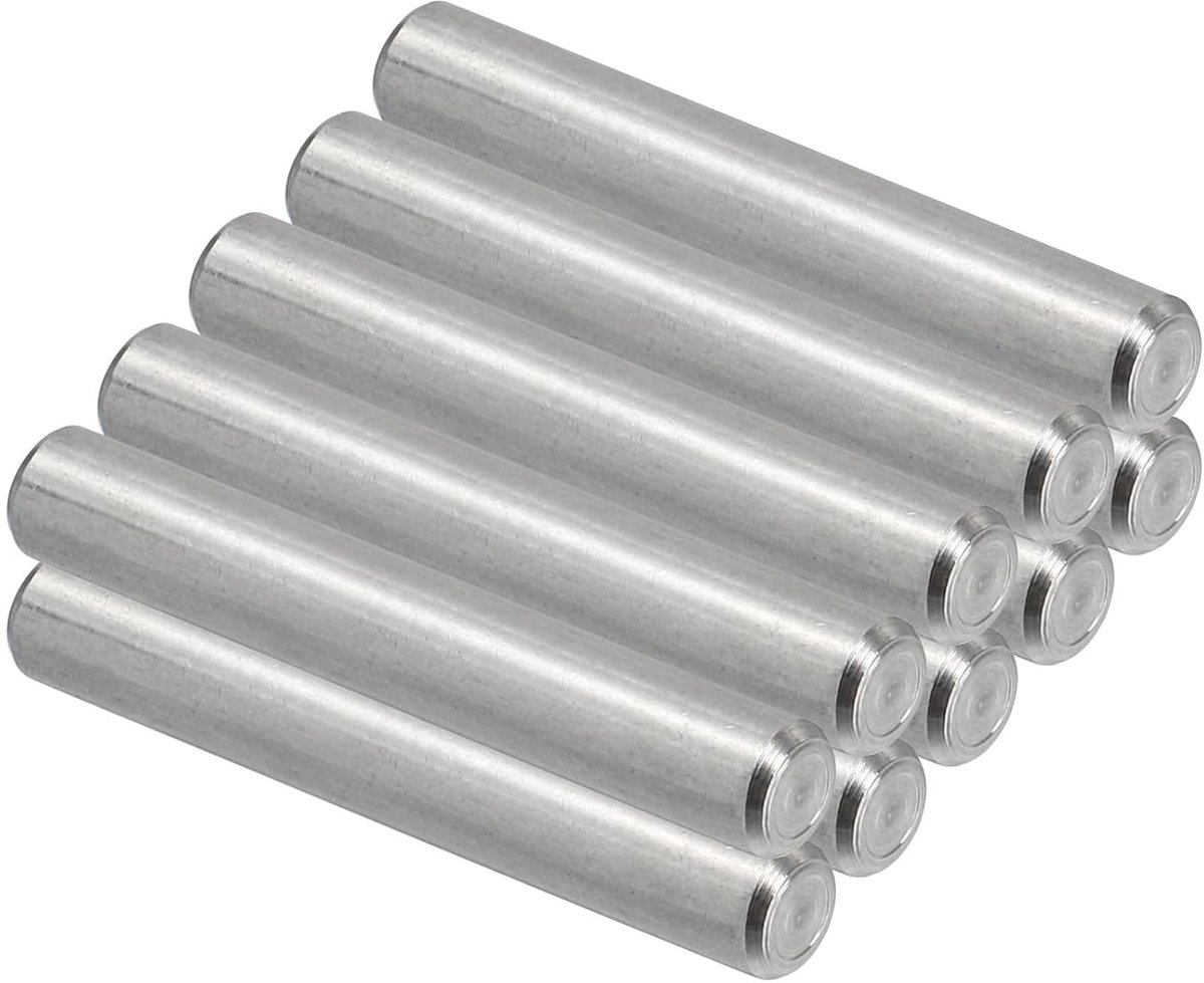 304 RVS Plugs 6 x 40 mm - 10 Stuks Groefpennen Cilindrisch voor Bunk Bed, Planken en Meubelbevestiging