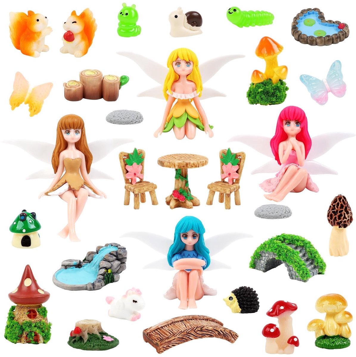 SolidKeus - Set van Mini Elfentuindecoraties
