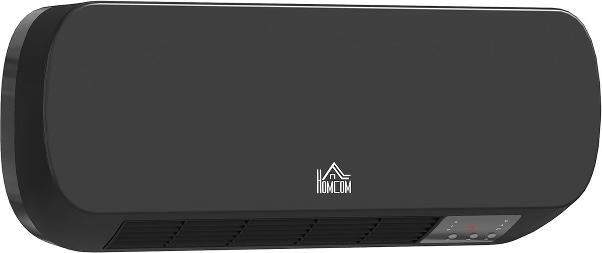 HOMCOM Wall-mounted Heater-ABS, Kunststoff-45L x 18,6B x 11,5H cm-Schwarz