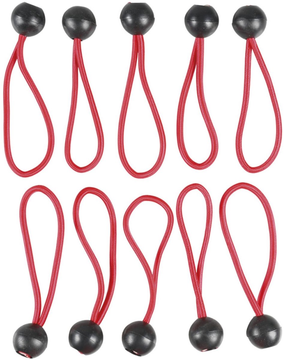 Cogex Spanelastieken met ballen - 10x stuks - kunststof / nylon - voor dekzeil en transport