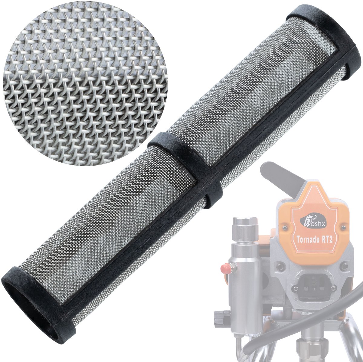 Rosfix Filter Spuitaccessoire - 91 Mm 60 Mesh - Duurzaam Precisiefilter - Voor Airless Verfspuit