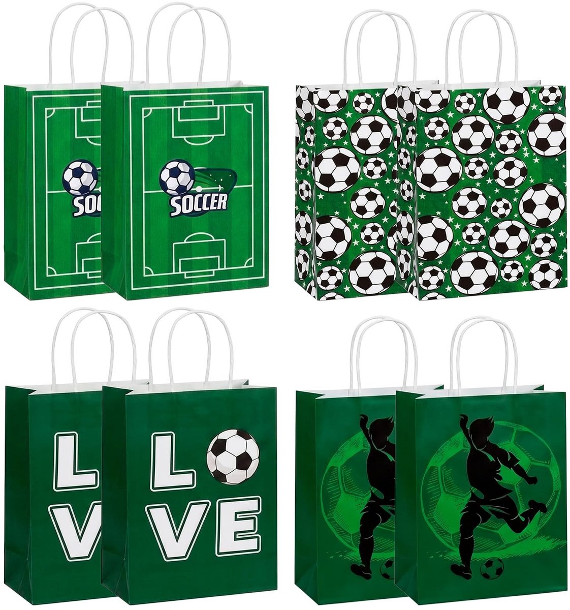Omgoods - 8 Stuks Voetbal Geschenkzakken voor Feestjes