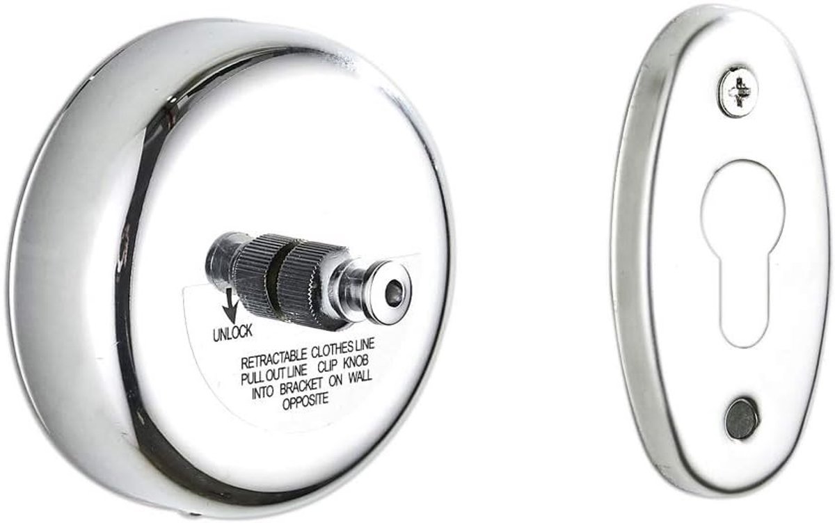 Waslijn uittrekbaar - Zilver - 3 Meter - Roestvrijstalen Wandwaslijn voor Binnengebruik