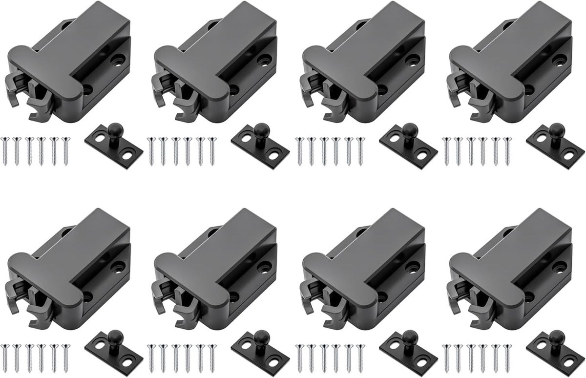 8-delige Magnetische Druksluiting, Veiligheidsslot voor Deuren, Eenvoudig te Openen met Drukmechanisme