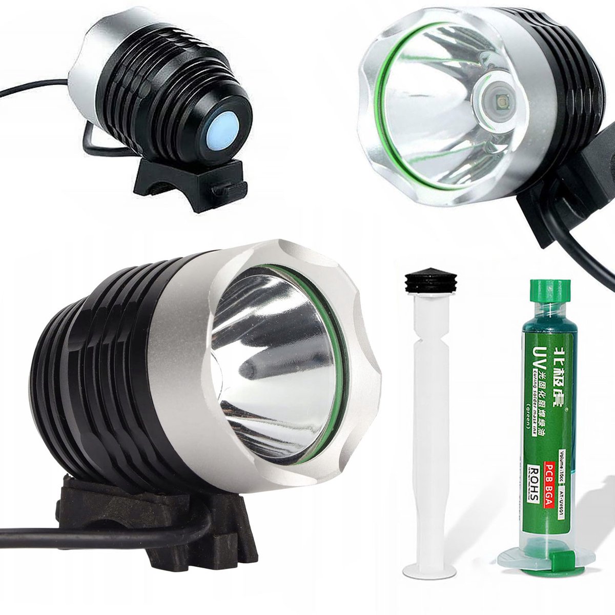 Rosfix Soldeermasker Set Spuitmond - Groen 10 ml met Plunjer en UV-Lamp