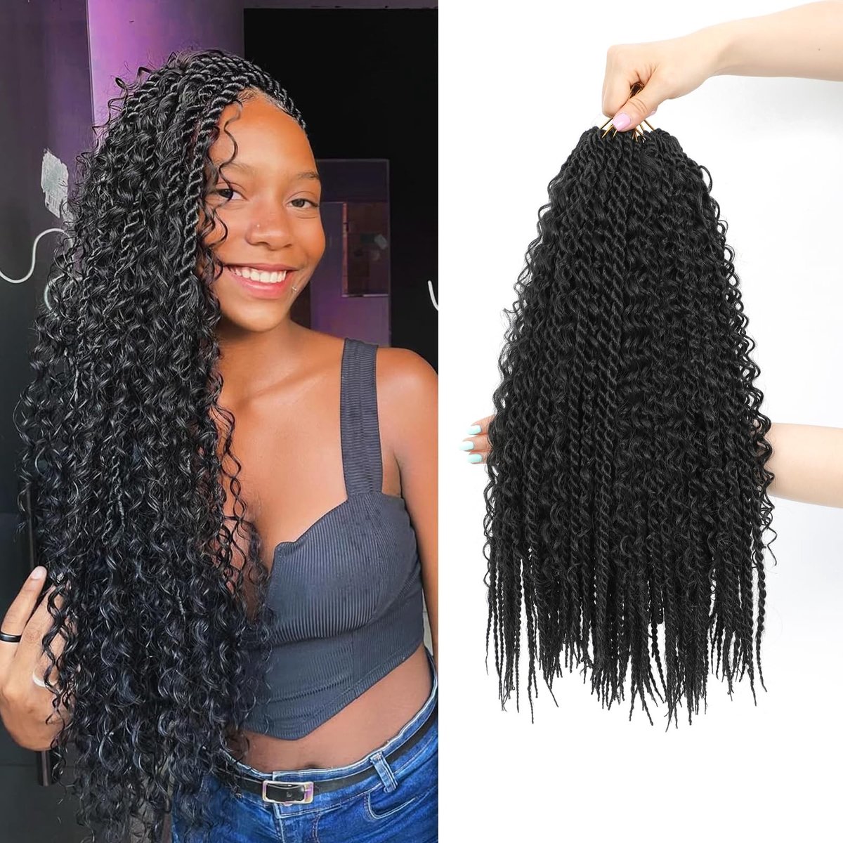 Omgoods - Boho Senegalese Twist Haarextensies 18 inch, 8 Packs