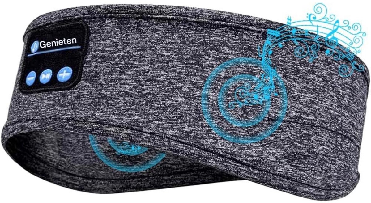 GELLDG Sportkoptelefoon - Draadloos Muziekhoofdband - 26,8x10cm - Zachte Ademende Polyester Stof met Uitstekende Rekbaarheid - Geschikt voor Fitness, Hardlopen, Yoga en Outdoor Activiteiten - Extra Lange Batterijduur