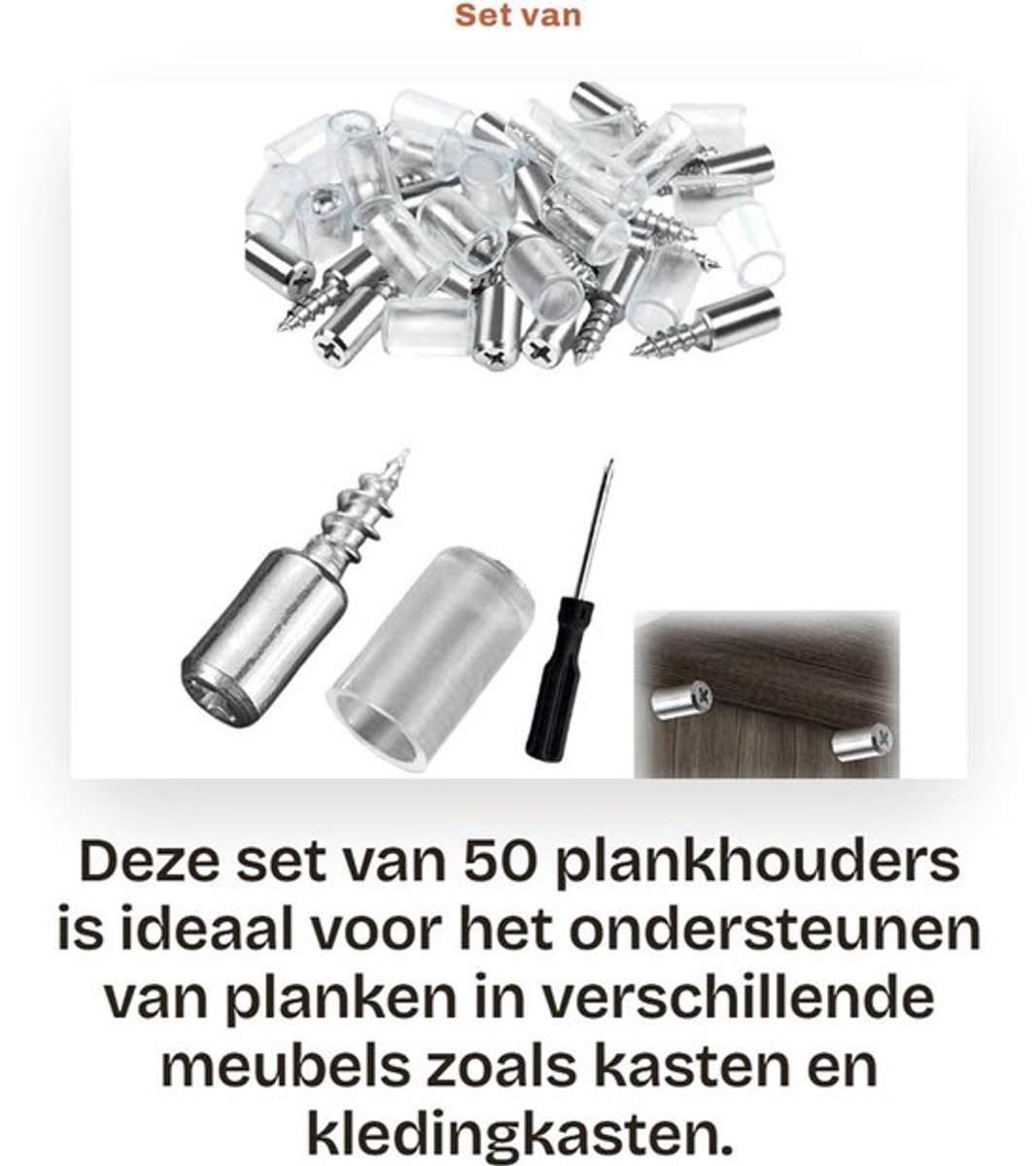 Inlegplankhouder 50 Stuks - Plankdragers met Rubberen Bescherming - Hoog Draagvermogen - Slijtvast - Roestwerend - Voor Meubels/Kasten - Plankdrager