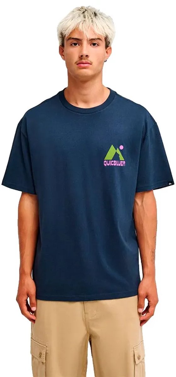 Quiksilver Peak T-shirt Met Korte Mouwen S Man Blauw
