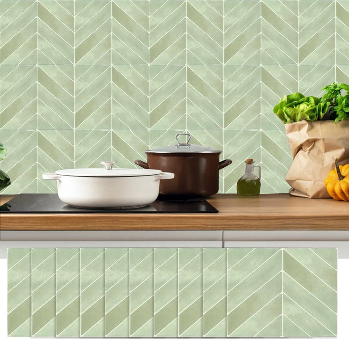 3D-vinyl wandtegelstickers - zelfklevende tegels - 3D-tegelstickers - stickers voor badkamer en keuken - plaktegels - keukenfolie - plakfolie - 10 vellen - waterdicht (B)