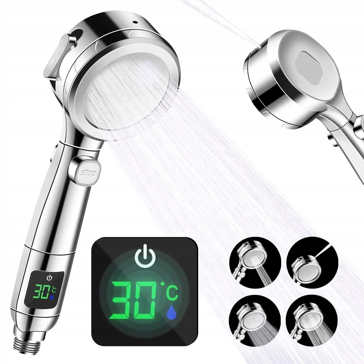LED Douchekop met Temperatuurweergave - Merkloos