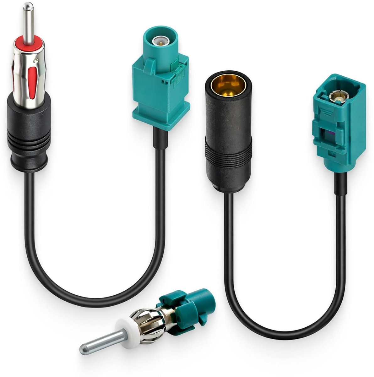 3 stuks universele autoradio-antenne-adapter met Fakra Z-stekker naar DIN-stekker en Fakra bus naar DIN-stekker, converter voor stereo-antenne, DAB, FM, AM, compatibel met radio-adapter