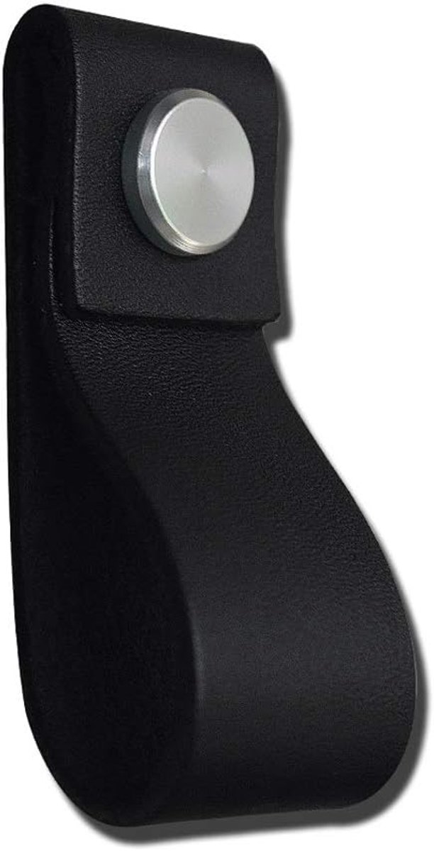 5 STKS Lederen Meubels Deurgreep Moderne Europa Stijl Trek Handvat Knop voor Deuren Kasten Koffer Kast Deur Lederen Deurgreep 26x195mm (Zwart)
