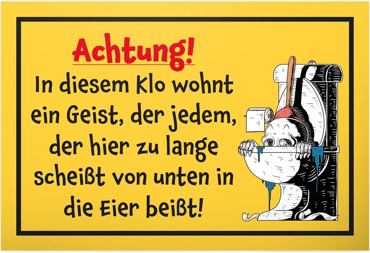 DankeDir! In dit Klo wohnt EIN Geist - 30 x 20 cm bord kunststof - toiletbord wc-bord om op te hangen wc-bord grappig toilet toilet toilet - gastentoilet decoratie deurbord gastentoilet grappig heren