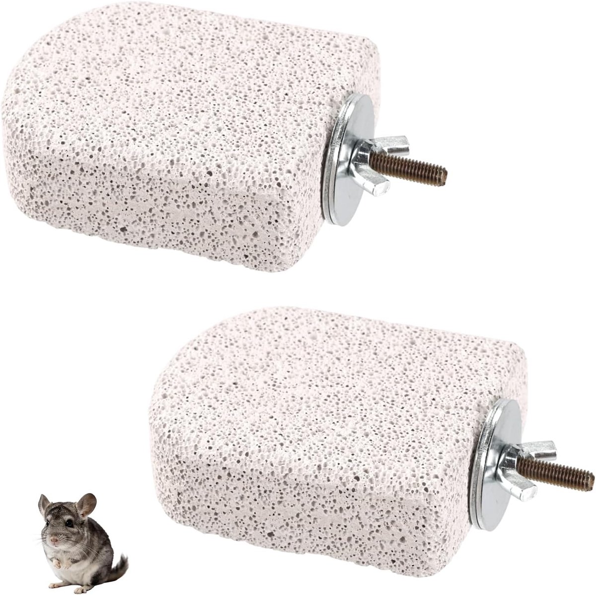 2 Stuks Chinchilla Lava Ledge, Puimsteen Klimplatform & Kauwspeeltje Knarsen Kooi Accessoires voor Chinchilla's Eekhoorns Cavia's Hamsters (Klein)
