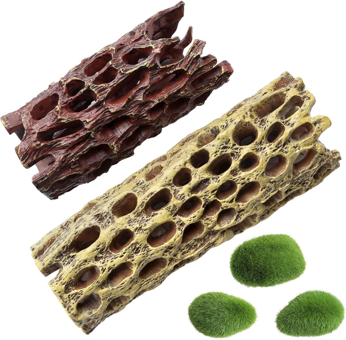 2 stuks garnalen verstopplaats aquarium, aquariumhol, garnalen verstopplaats hol, aquariumdecoratie, aquariumaccessoires, decoratie voor vissen en garnalen habitats in het visbak