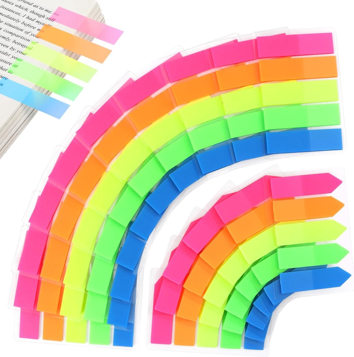 Zelfklevende zijmarkers, zelfklevende strips, zelfklevende notities, tabs voor kantoor, school, zijmarkering, plakmarkering