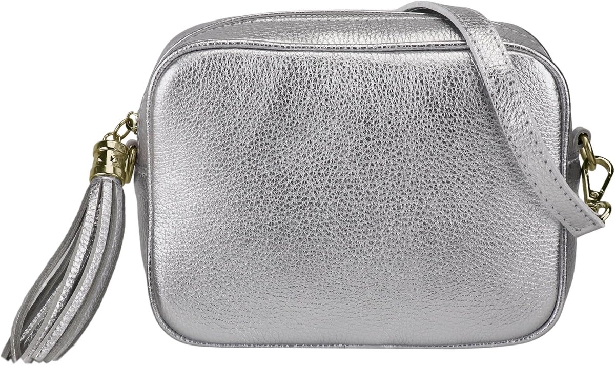 Leder Echt lederen schoudertas middelgrote kleine tas avondtas clutch crossbody bag messenger handtas met ritssluiting 21x15cm Chiara G209