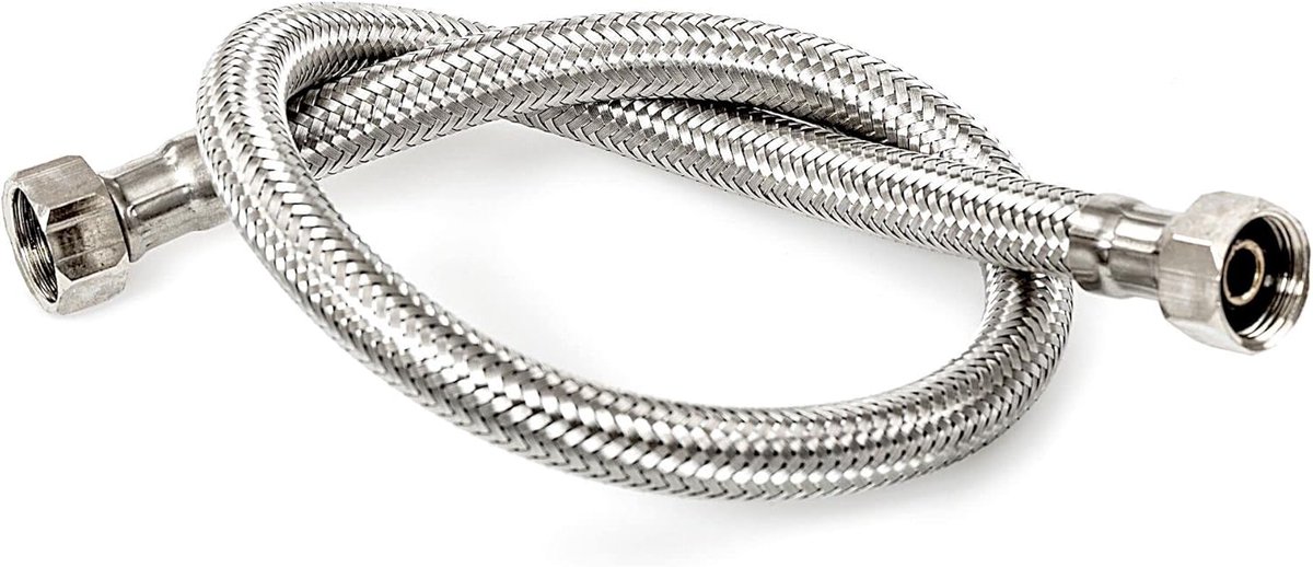 Industrieel | Flexibele Kraanslang |Vrouwelijk/Vrouwelijk | V 3/8 "- V 3/8" | 20 cm Lang | Roestvrijstalen Kraan of Doucheslang | Flexibele Slangkoppeling | Aansluitslang/Verlengstuk
